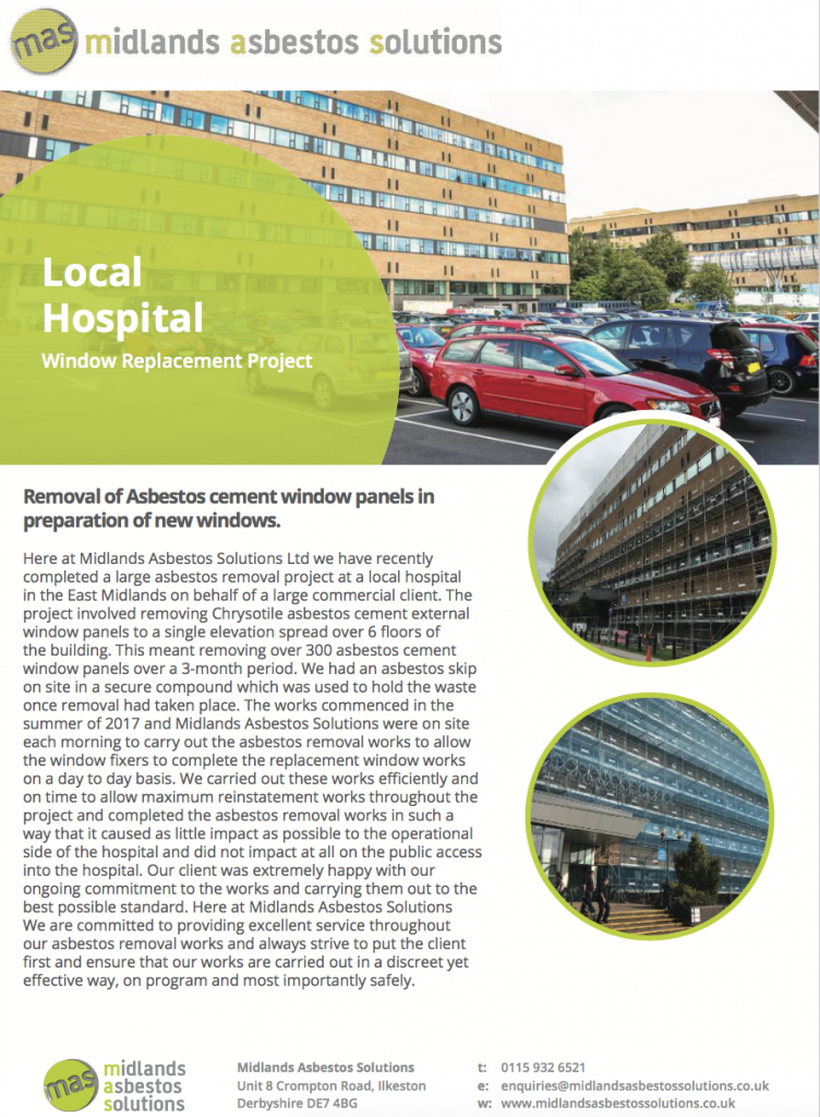Local Hospital Case Study Asbestos Removal
